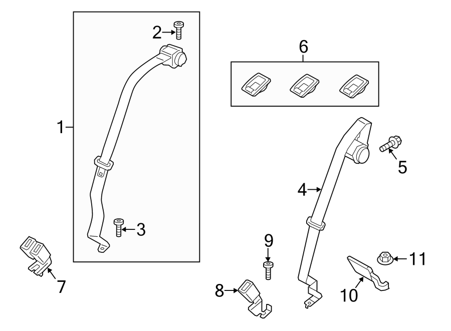 Diagram RESTRAINT SYSTEMS. REAR SEAT BELTS. for your 2020 Lincoln MKZ   