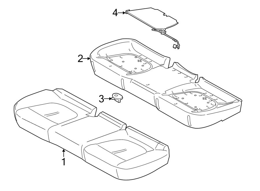 Full size assembly image of SEATS & TRACKS. REAR SEAT COMPONENTS. (1/1)