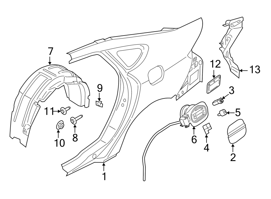 QUARTER PANEL & COMPONENTS. Diagram