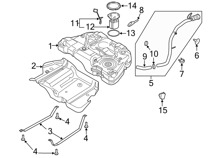 Diagram FUEL SYSTEM COMPONENTS. for your 2014 Lincoln MKZ Base Sedan  