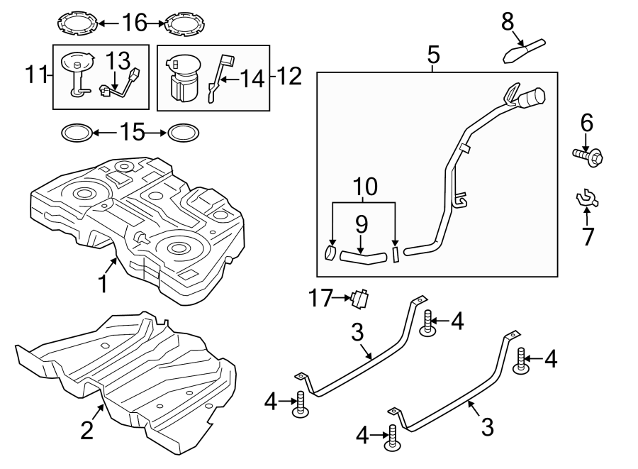 Diagram FUEL SYSTEM COMPONENTS. for your 2015 Lincoln MKZ   