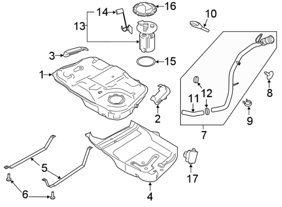 Diagram FUEL SYSTEM COMPONENTS. for your Ford E-450 Super Duty  