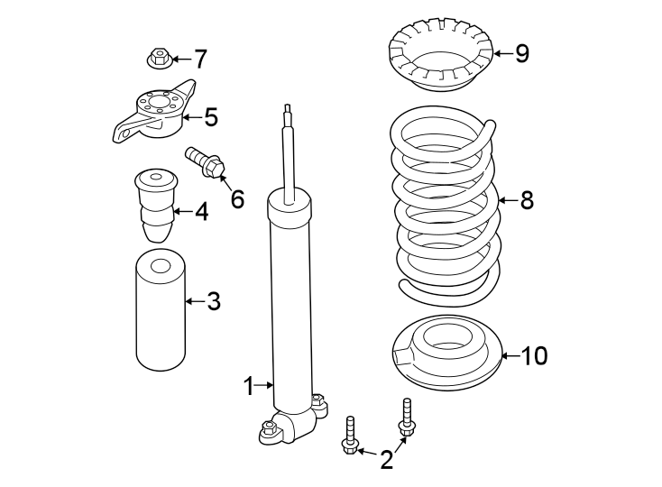 Diagram Rear suspension. Shocks & components. for your 2021 Ford F-150  XLT Extended Cab Pickup Fleetside 