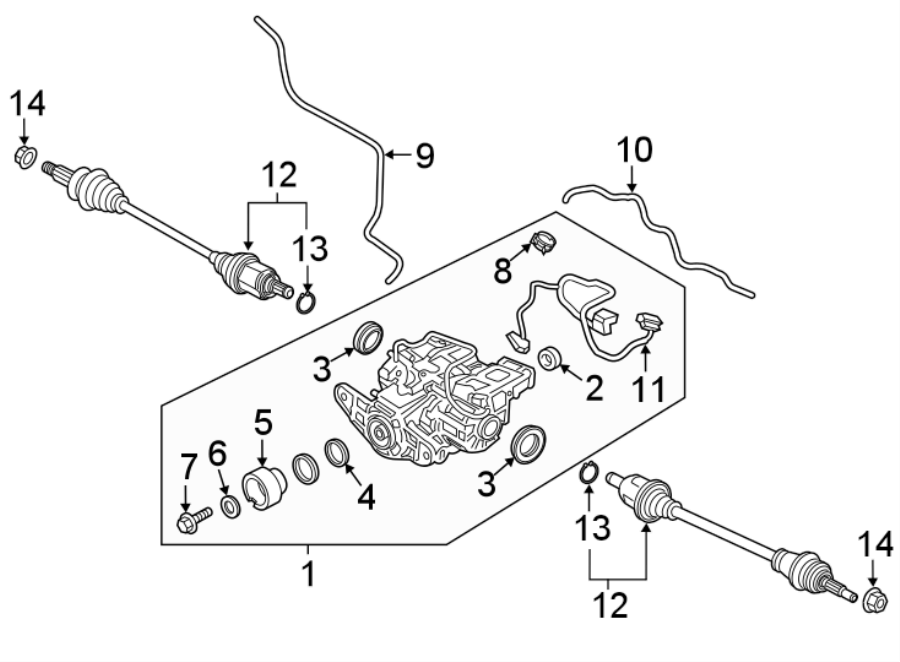 Diagram REAR SUSPENSION. AXLE & DIFFERENTIAL. for your 2020 Lincoln MKZ   