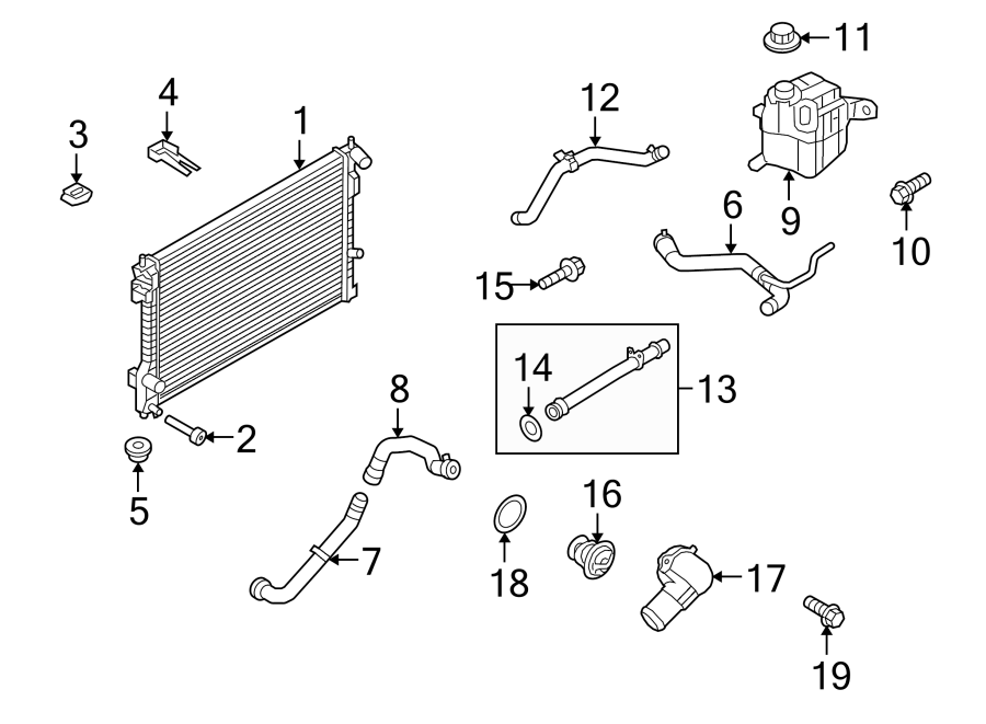 Diagram RADIATOR & COMPONENTS. for your 2008 Lincoln MKZ   