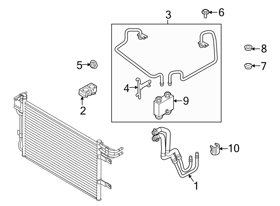 Diagram TRANS OIL COOLER. for your 2015 Lincoln MKZ Hybrid Sedan  