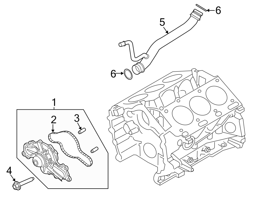 Diagram WATER PUMP. for your 2022 Ford Edge   