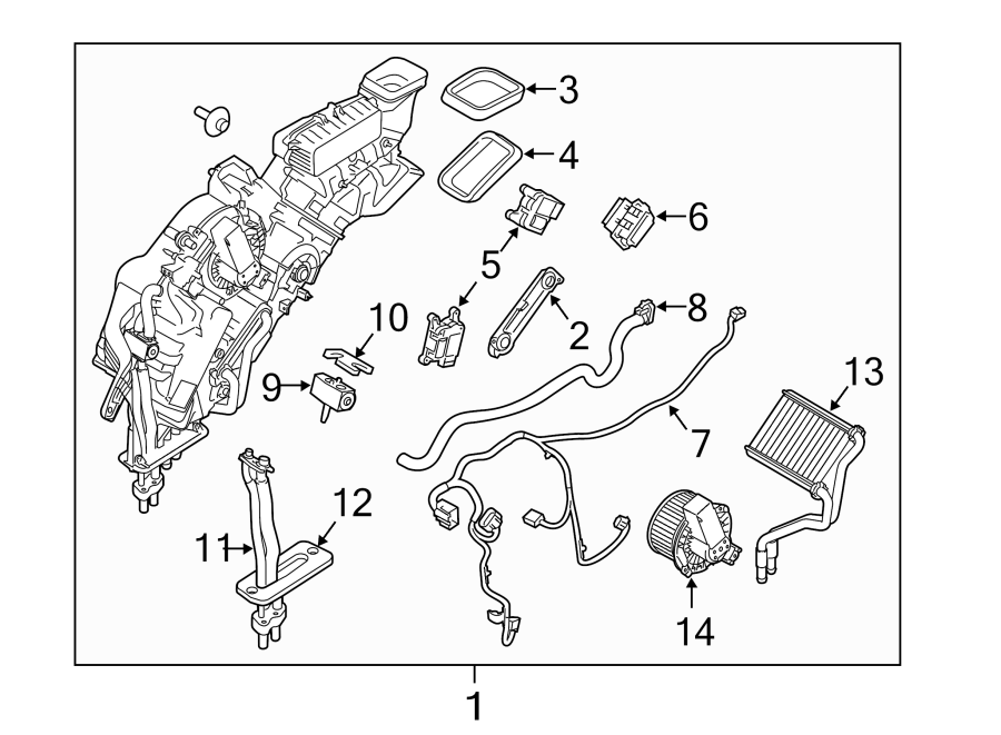 Diagram AIR CONDITIONER & HEATER. REAR EVAPORATOR. for your 2018 Ford Transit-150   