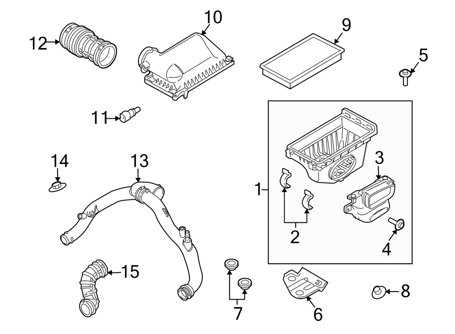 Diagram ENGINE / TRANSAXLE. AIR INTAKE. for your 2016 Lincoln MKZ Black Label Sedan 2.0L EcoBoost A/T AWD 