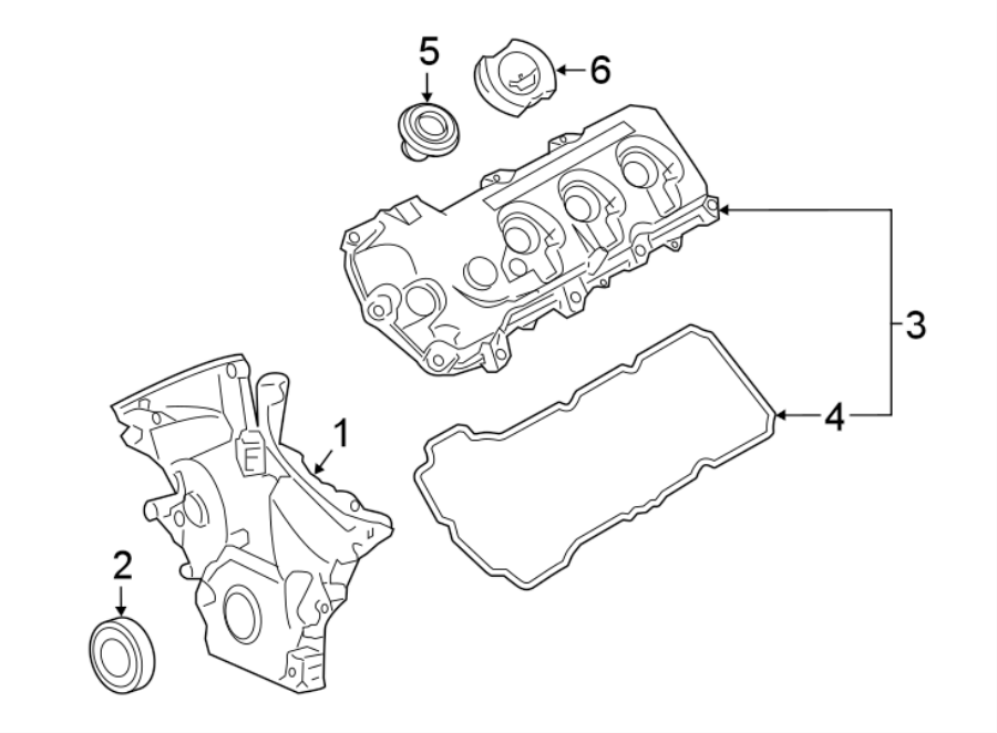 Diagram ENGINE / TRANSAXLE. VALVE & TIMING COVERS. for your 2013 Lincoln MKZ Base Sedan 2.0L EcoBoost A/T FWD 