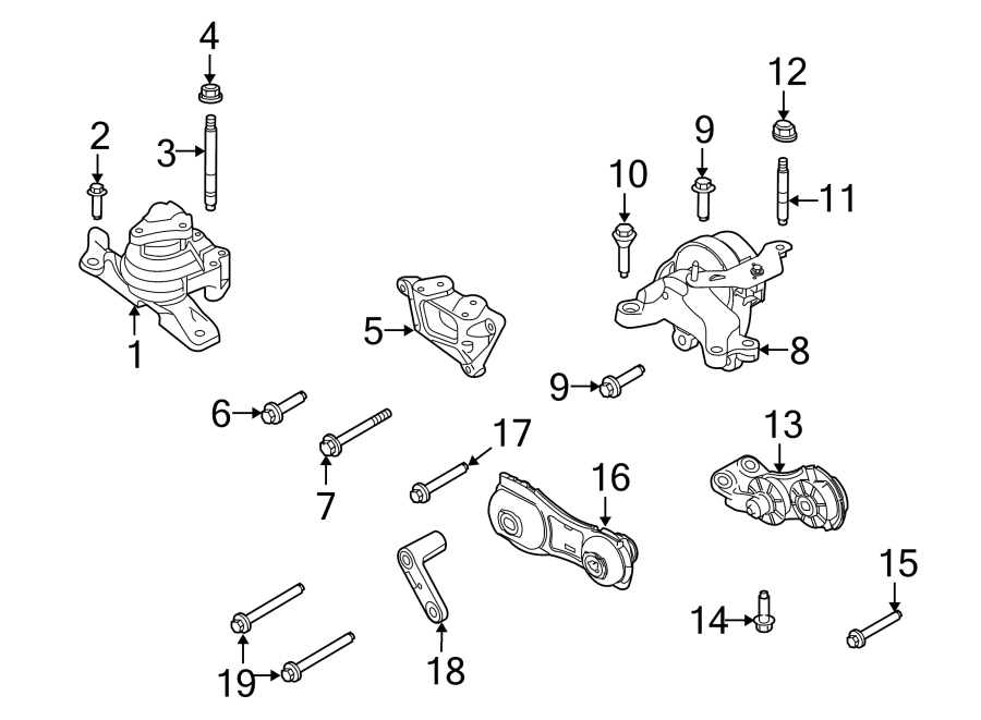 Diagram Engine / transaxle. Engine & TRANS mounting. for your 2010 Lincoln MKZ   