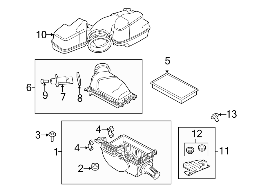 Diagram ENGINE / TRANSAXLE. AIR INTAKE. for your 2011 Lincoln MKZ   