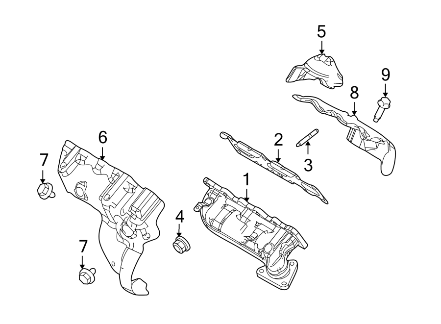 Diagram EXHAUST SYSTEM. MANIFOLD. for your 2016 Lincoln MKZ Base Sedan  