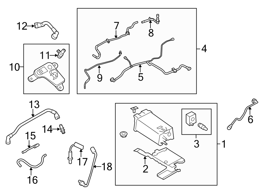 Diagram EMISSION SYSTEM. EMISSION COMPONENTS. for your 2005 Ford Ranger   