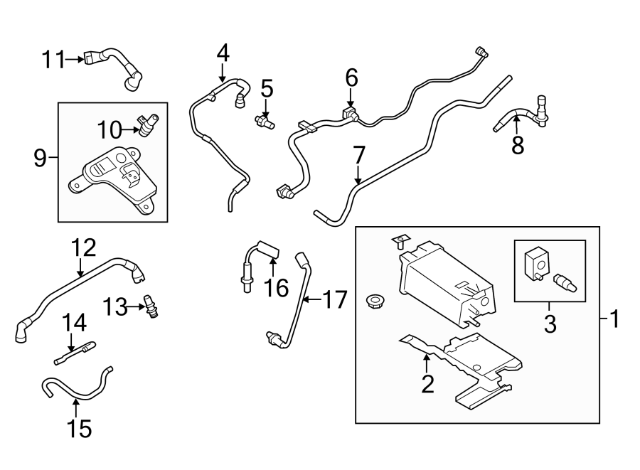 Diagram EMISSION SYSTEM. EMISSION COMPONENTS. for your Ford Ranger  