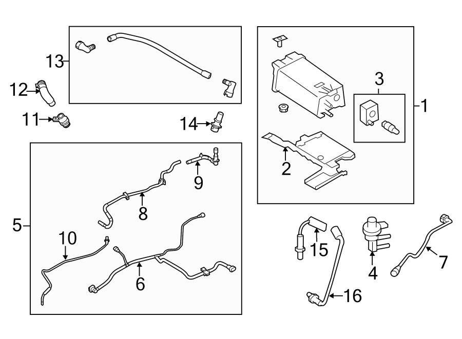 Diagram EMISSION SYSTEM. EMISSION COMPONENTS. for your 2005 Ford Ranger   