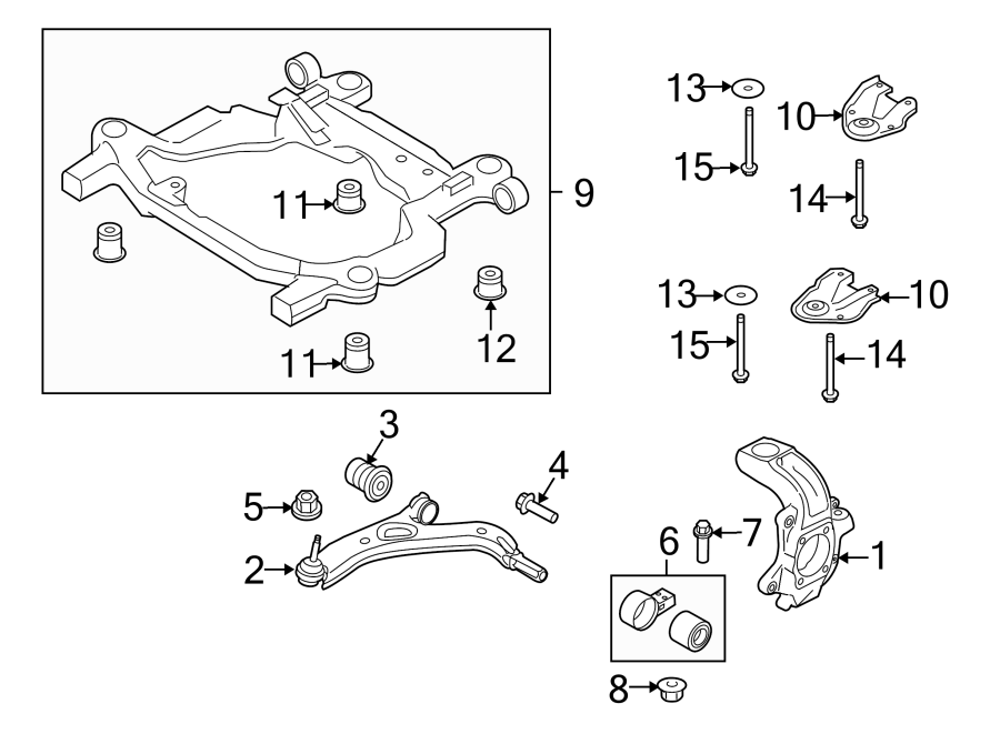 Diagram FRONT SUSPENSION. SUSPENSION COMPONENTS. for your 2016 Ford F-150 2.7L EcoBoost V6 A/T RWD XL Standard Cab Pickup Fleetside 