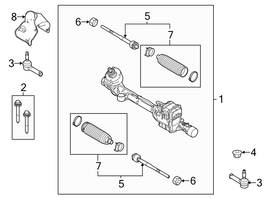 Diagram STEERING GEAR & LINKAGE. for your 2018 Ford F-150 2.7L EcoBoost V6 A/T 4WD XL Crew Cab Pickup Fleetside 