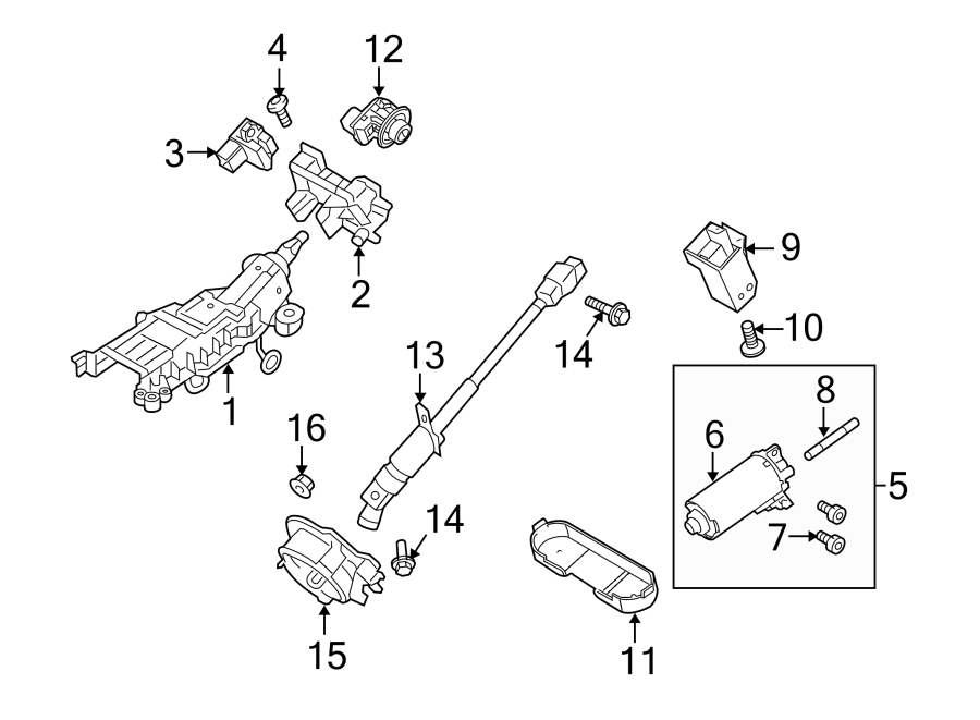 Diagram STEERING COLUMN ASSEMBLY. for your Lincoln MKT  