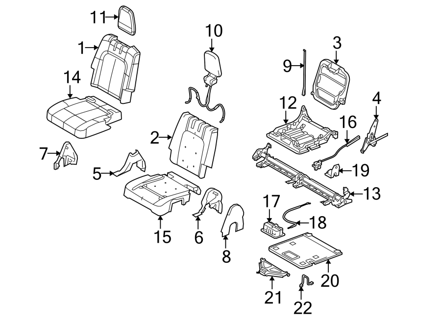 Diagram SEATS & TRACKS. THIRD ROW SEATS. for your 2009 Ford F-150 4.6L V8 A/T RWD XL Extended Cab Pickup Fleetside 