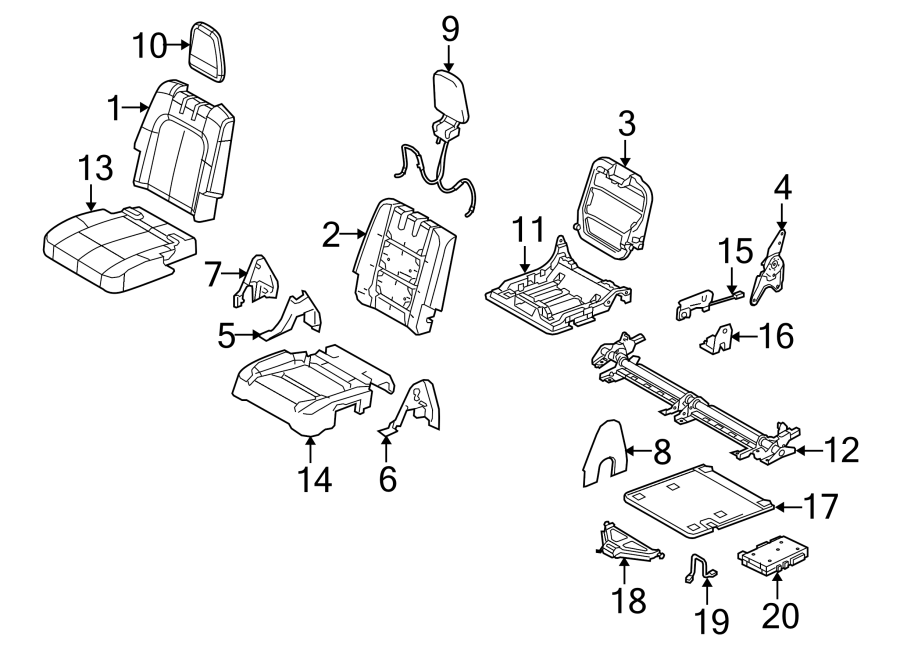 Diagram SEATS & TRACKS. THIRD ROW SEATS. for your 2018 Ford Expedition   