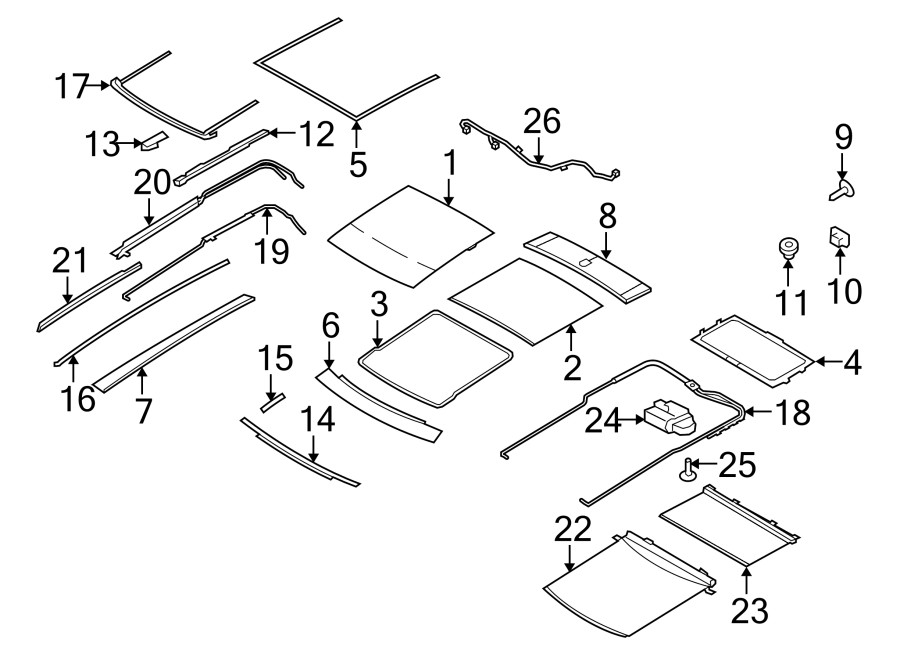 Diagram SUNROOF. for your 2015 Lincoln MKZ   