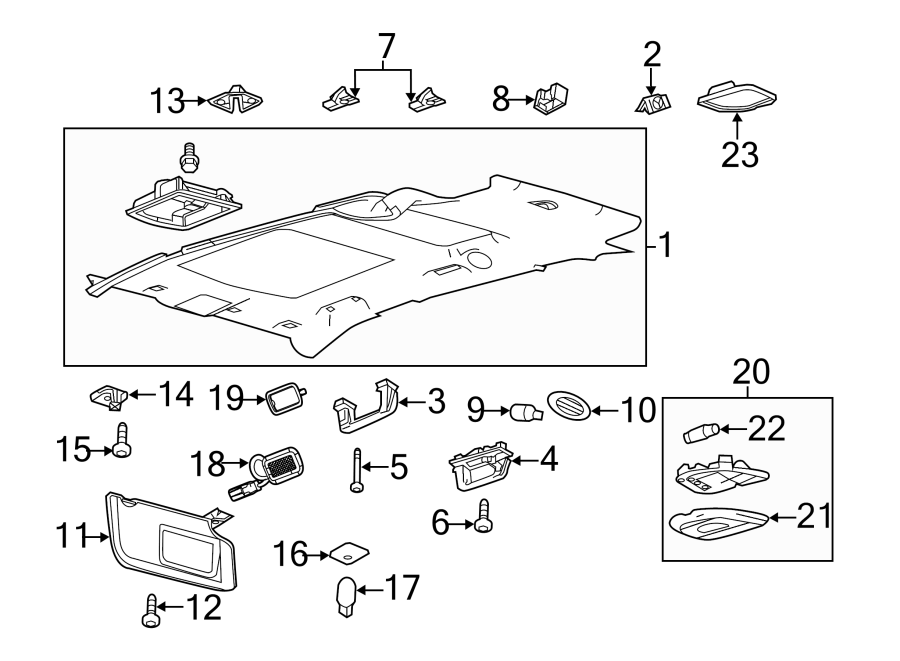 Diagram ROOF. INTERIOR TRIM. for your 2009 Ford F-150   