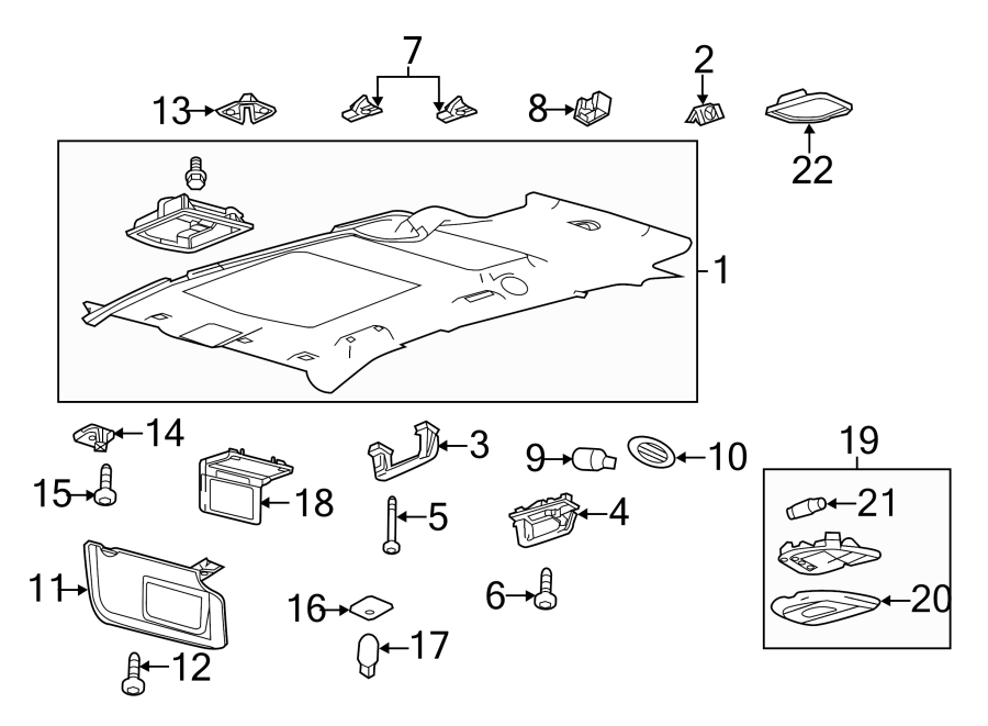 Diagram ROOF. INTERIOR TRIM. for your 2009 Ford F-150   