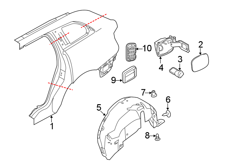 QUARTER PANEL & COMPONENTS. Diagram