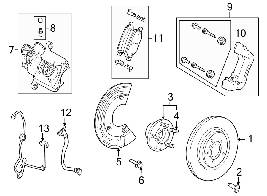 Diagram REAR SUSPENSION. BRAKE COMPONENTS. for your 2001 Ford F-150   