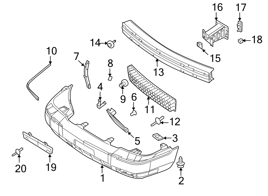 Diagram Front bumper. Bumper & components. for your 2018 Lincoln MKZ Premiere Hybrid Sedan  