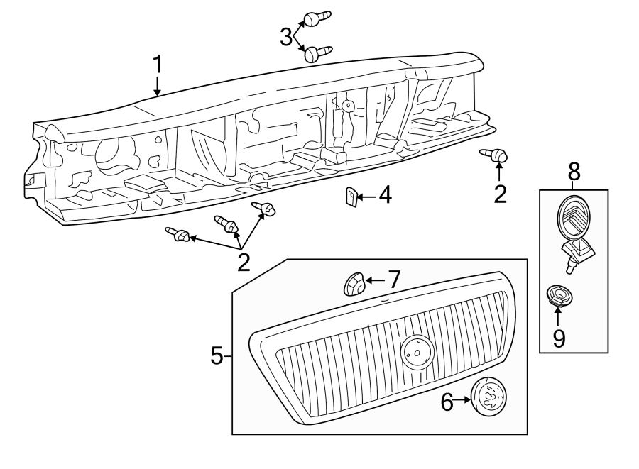 Diagram FRONT PANELS. for your 2016 Lincoln MKZ   