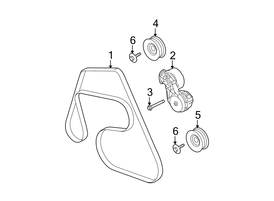 Diagram BELTS & PULLEYS. for your 2010 Lincoln MKZ   