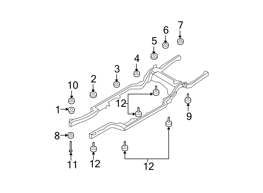 Diagram FRAME COMPONENTS. for your 2017 Ford F-150 5.0L V8 FLEX A/T RWD XL Standard Cab Pickup Fleetside 