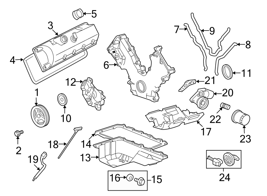 Diagram ENGINE PARTS. for your 2016 Lincoln MKZ Black Label Sedan 2.0L EcoBoost A/T AWD 