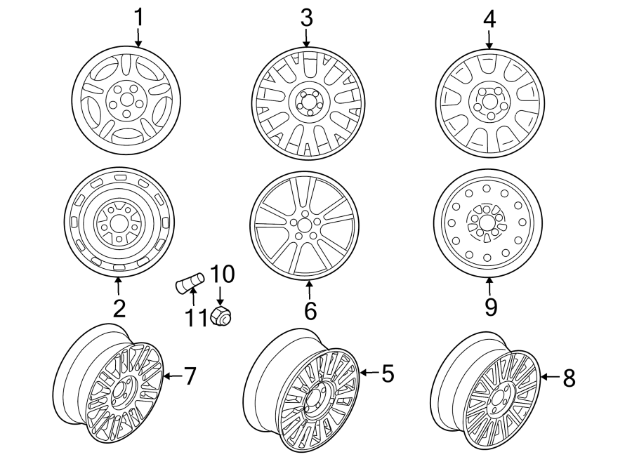 Diagram WHEELS. for your Mercury Marauder  