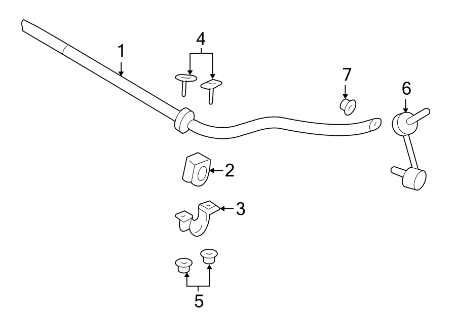 Diagram FRONT SUSPENSION. STABILIZER BAR & COMPONENTS. for your 2004 Ford F-550 Super Duty   