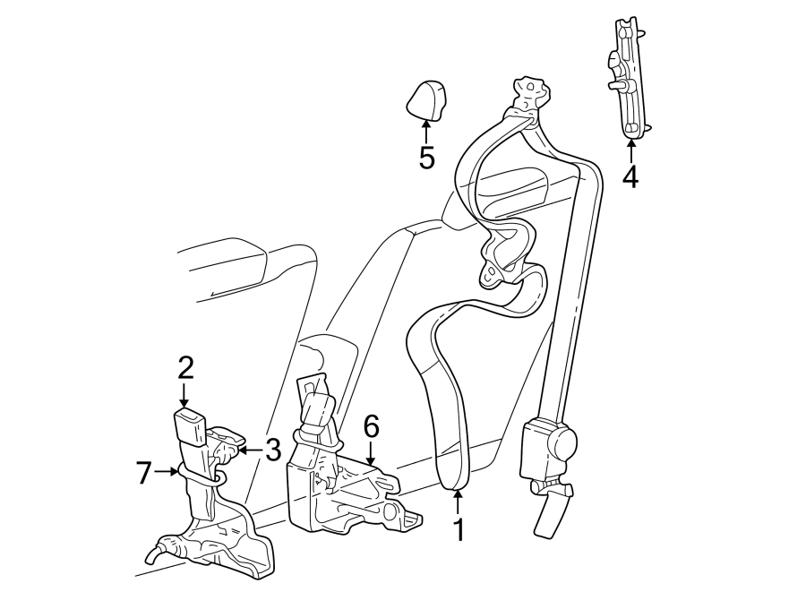 Diagram RESTRAINT SYSTEMS. FRONT SEAT BELTS. for your Mercury Grand Marquis  