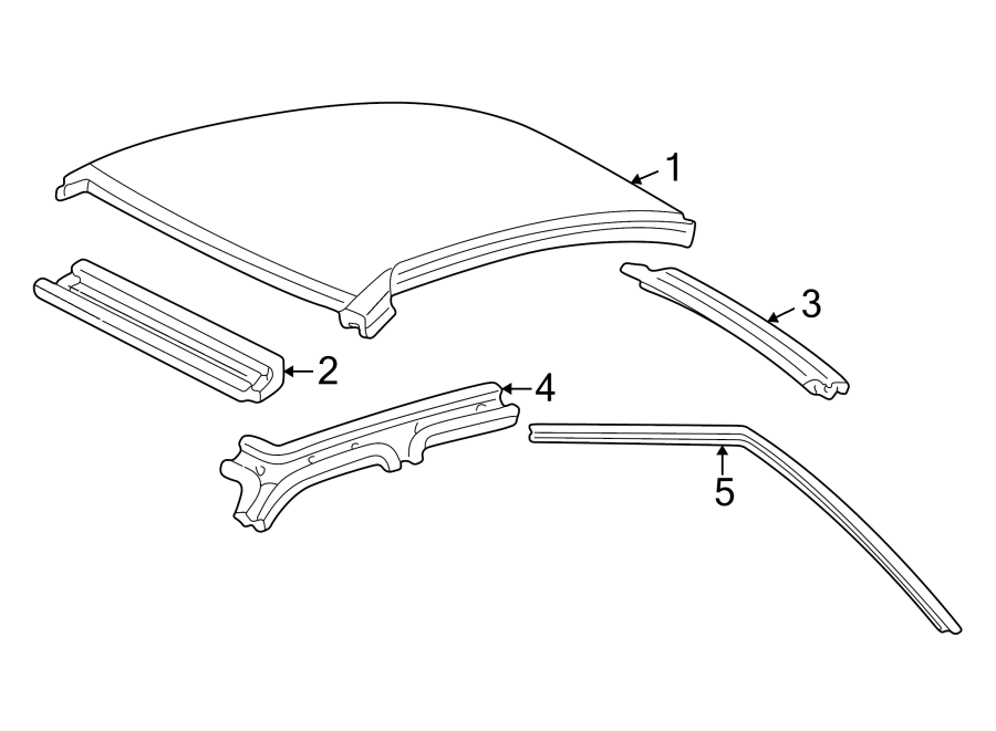 Diagram ROOF & COMPONENTS. for your 1990 Ford Bronco   