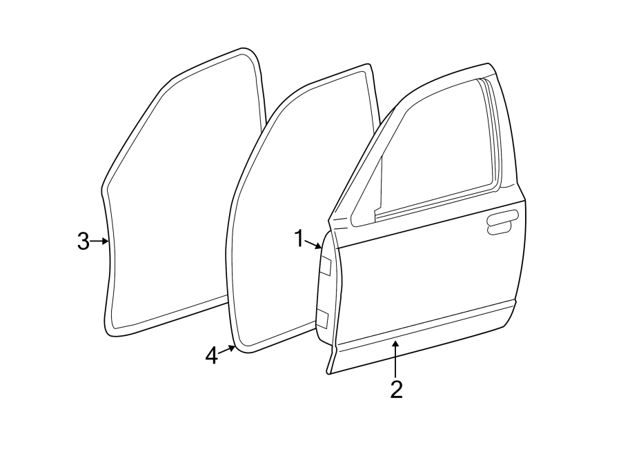 Diagram FRONT DOOR. DOOR & COMPONENTS. for your Lincoln Town Car  