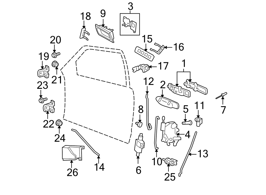 Diagram FRONT DOOR. LOCK & HARDWARE. for your 2024 Ford Explorer   