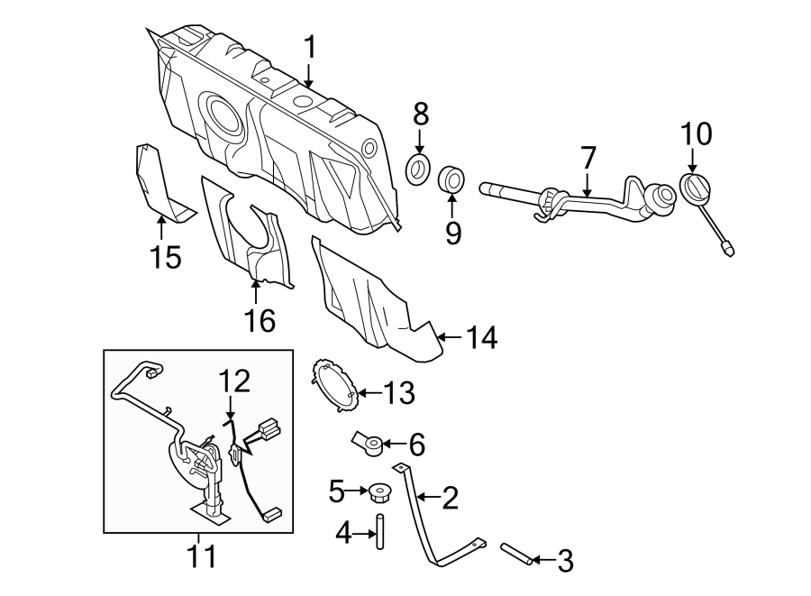 Diagram FUEL SYSTEM COMPONENTS. for your 2023 Ford Mustang EcoBoost Convertible  