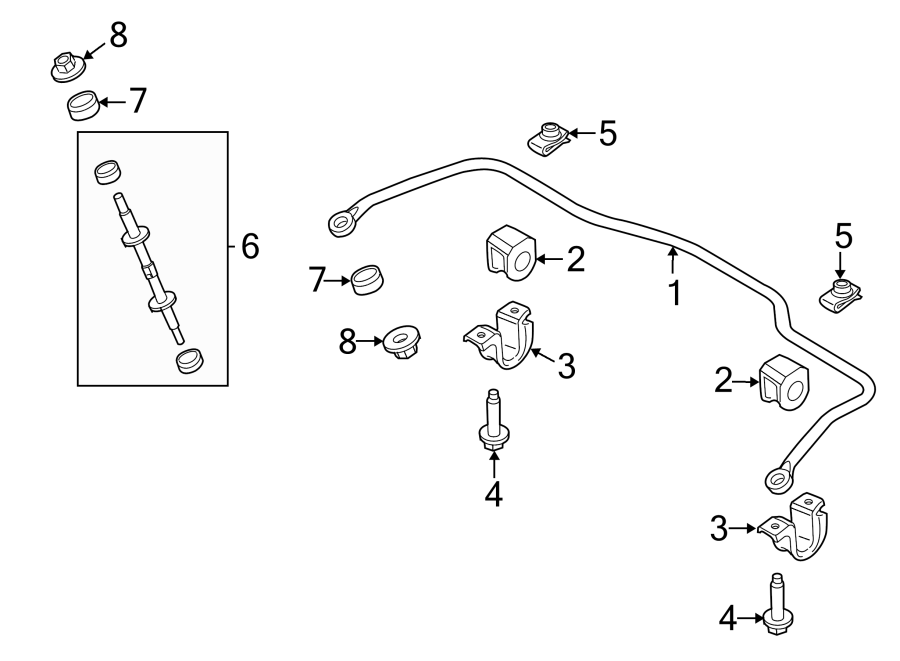 Diagram REAR SUSPENSION. STABILIZER BAR & COMPONENTS. for your Mercury Marauder  