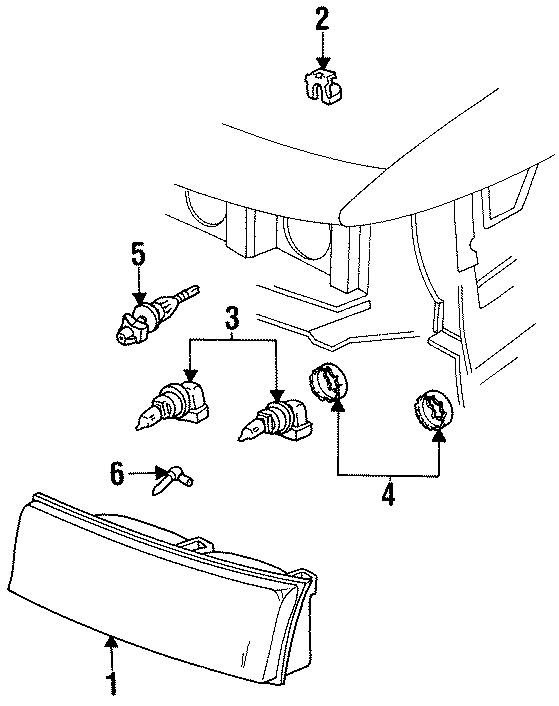 Diagram FRONT LAMPS. HEADLAMP COMPONENTS. for your Mercury
