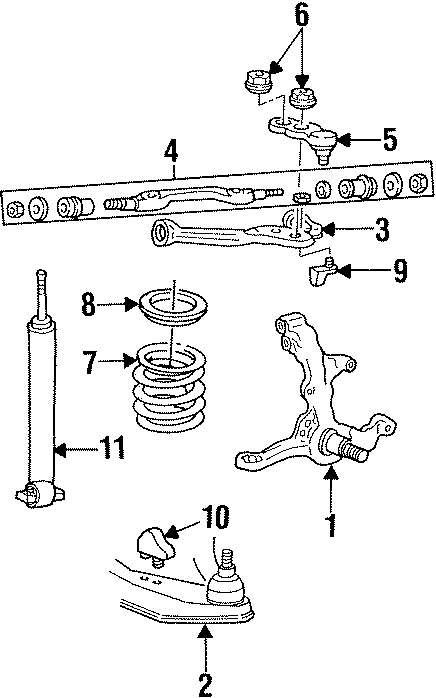 Diagram FRONT SUSPENSION. SUSPENSION COMPONENTS. for your 1998 Ford F-150 5.4L Triton V8 M/T RWD Base Extended Cab Pickup Fleetside 