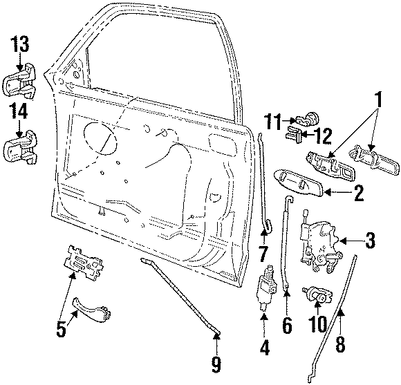 Diagram FRONT DOOR. LOCK & HARDWARE. for your 2024 Ford Explorer   