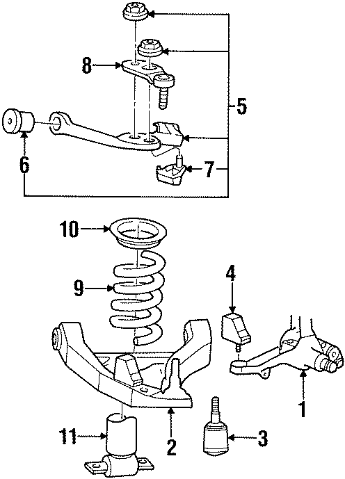 Diagram FRONT SUSPENSION. SUSPENSION COMPONENTS. for your 2007 Ford F-150 4.6L Triton V8 A/T 4WD XL Standard Cab Pickup Fleetside 