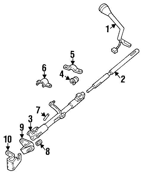 Diagram STEERING COLUMN. SHAFT & INTERNAL COMPONENTS. for your Mercury Grand Marquis  