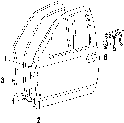 Diagram FRONT DOOR. DOOR & COMPONENTS. for your Lincoln Town Car  