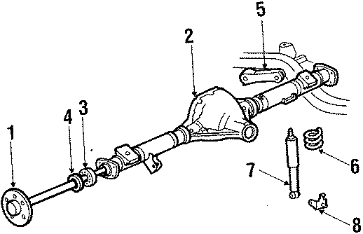 Diagram REAR SUSPENSION. AXLE HOUSING. SUSPENSION COMPONENTS. for your Mercury